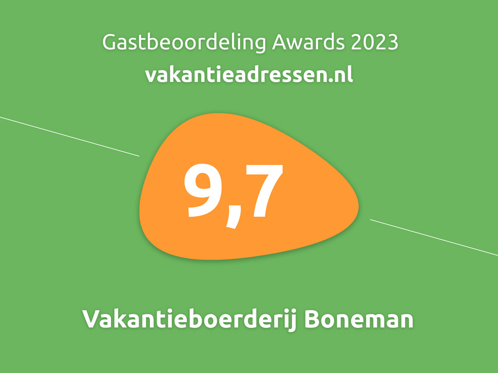 Gastbeoordeling awards Vakantieadressen.nl