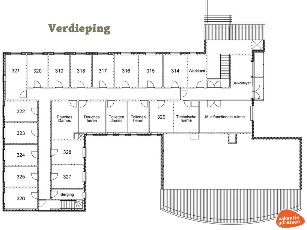 Vakantiehuis in Stadskanaal (Drenthe) voor 150 personen met 28 slaapkamers.