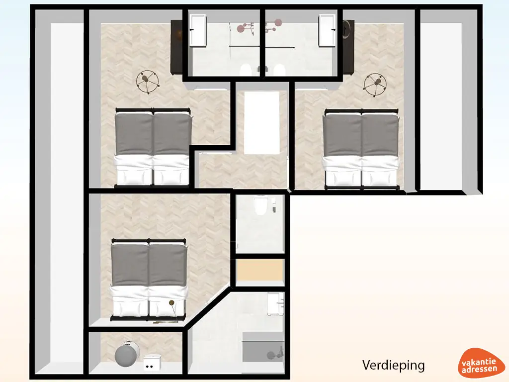 Vakantiehuis in Leende (Noord-Brabant) voor 12 personen met 6 slaapkamers.