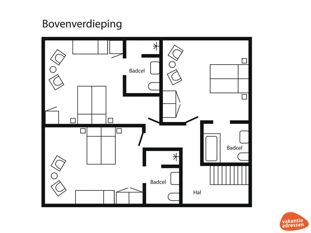 Vakantiehuis in Enkhuizen (Noord-Holland) voor 14 personen met 5 slaapkamers.