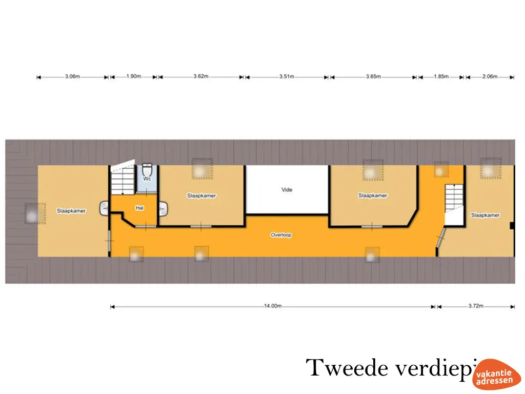 Vakantiehuis in Helenaveen (Noord-Brabant) voor 14 personen met 7 slaapkamers.