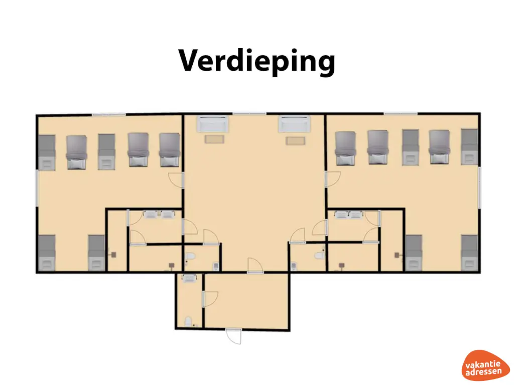 Vakantiehuis in Ameide (Zuid-Holland) voor 32 personen met 4 slaapkamers.