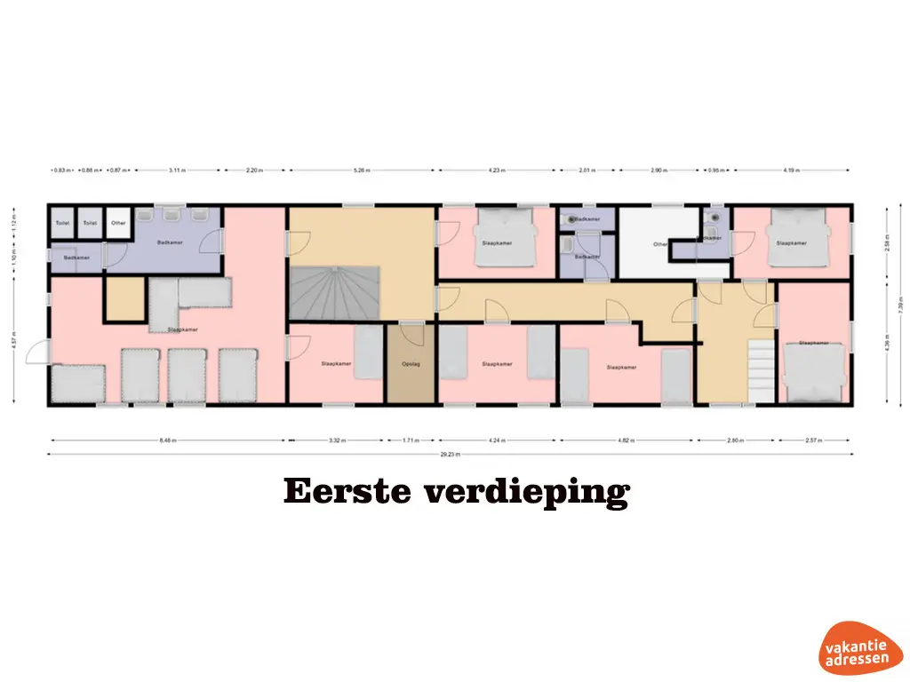 Vakantiehuis in Hoogstede (Nedersaksen) voor 30 personen met 8 slaapkamers.